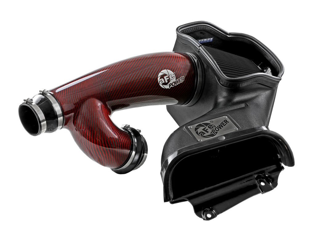 aFe 17-24 Ford F-150 Track Series Red Kevlar Carbon Fiber C/A Intake System w/Black Pro 5R Filter aFe AFE57-10031KR