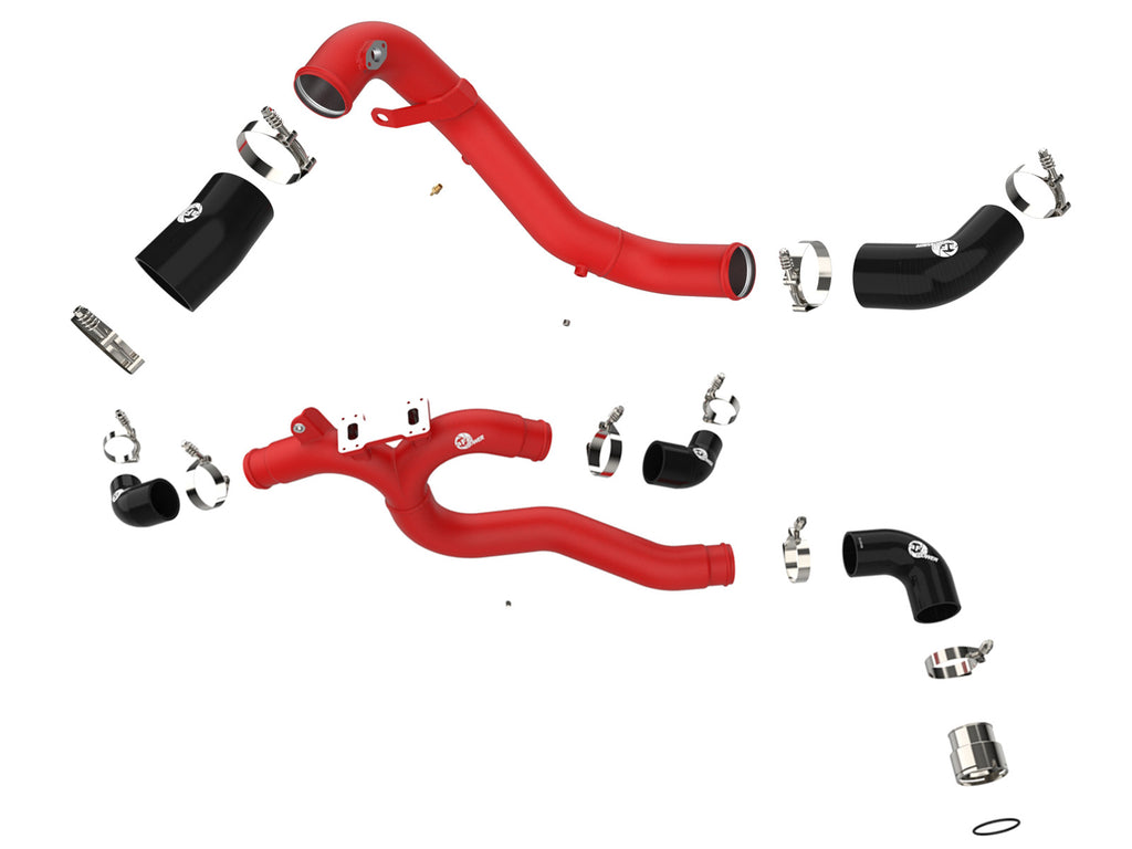 AFE 18-21 Kia Stinger V6-3.3L BladeRunner Alum Hot/Cold Charge Pipe Kit Red aFe AFE46-20504-R