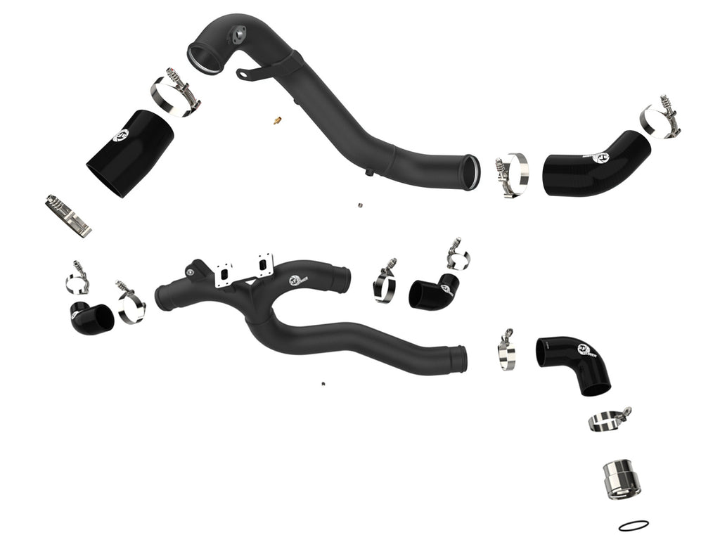 AFE 18-22 Kia Stinger V6-3.3L BladeRunner Alum Hot/Cold Charge Pipe Kit Black aFe AFE46-20504-B