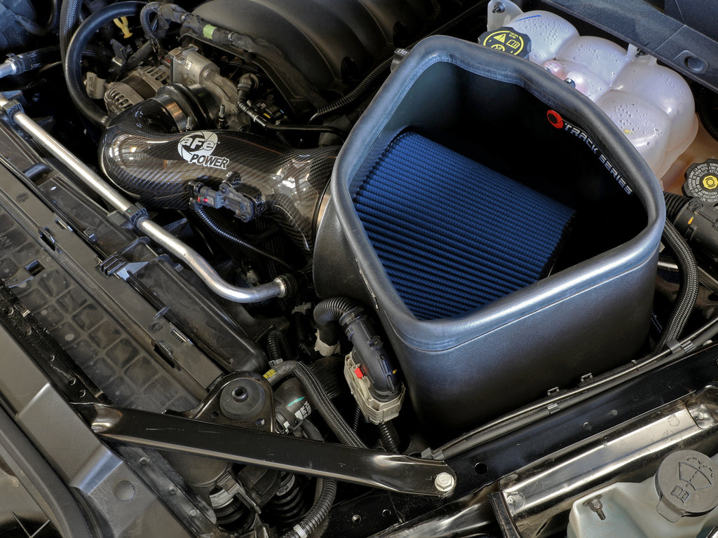 aFe 19-20 GM Trucks 5.3L/6.2L Track Series Carbon Fiber Cold Air Intake System With Pro 5R Filters aFe AFE57-10015R