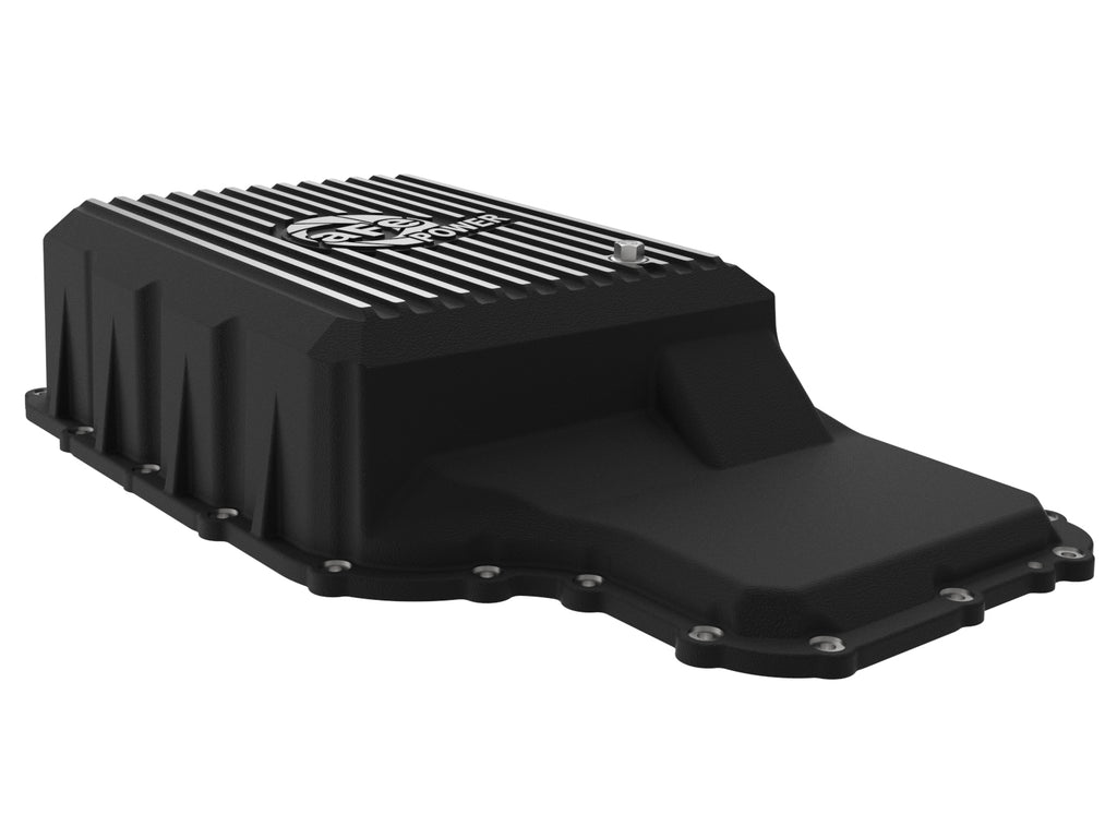 aFe 20-21 Ford Truck w/ 10R140 Transmission Pan Black POWER Street Series w/ Machined Fins aFe AFE46-71220B