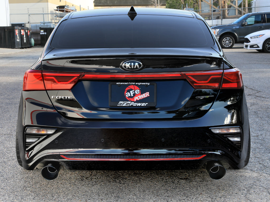 aFe 20-21 Kia Forte GT 1.6L 3in-2.5in 304 Stainless Steel Axle-Back Exhaust w/ Black Tips aFe AFE49-37037-B