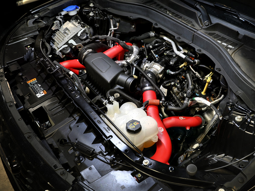aFe 20-23 Ford Explorer ST V6 3.0L (tt) BladeRunner 2-3/4in Aluminum Cold Charge Pipe - Red aFe AFE46-20659-R