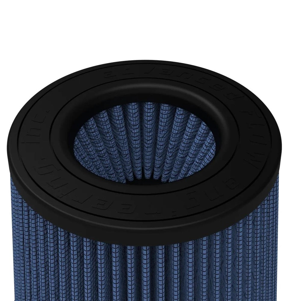 Top down view of the aFe Power 20-91211R air filter showing the round inlet opening and Pro 5R oiled cotton gauze media