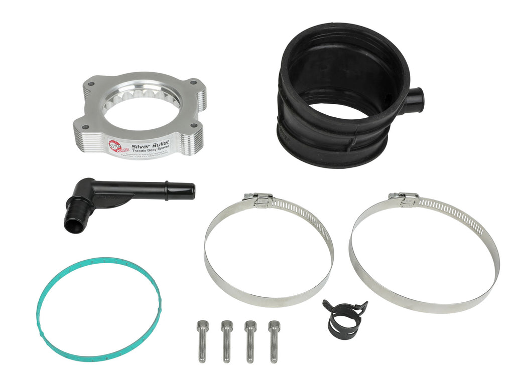 aFe 2020 Vette C8 Silver Bullet Aluminum Throttle Body Spacer Works w/ Factory Intake Only - Silver aFe AFE46-34017