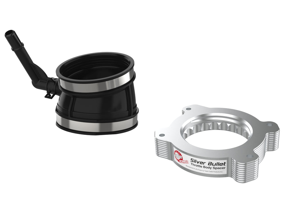 aFe 2020 Vette C8 Silver Bullet Aluminum Throttle Body Spacer Works w/ Factory Intake Only - Silver aFe AFE46-34017