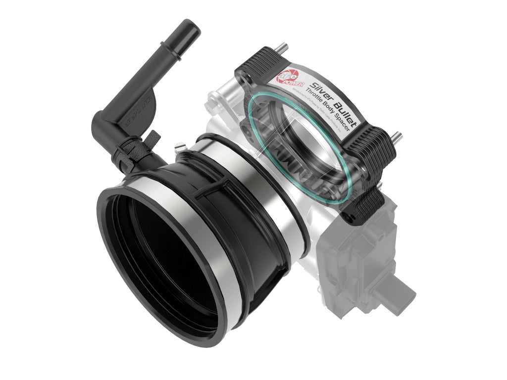 aFe 2020 Vette C8 Silver Bullet Aluminum Throttle Body Spacer / Works With Factory Intake Only - Blk aFe AFE46-34017B