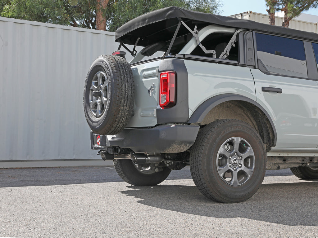 aFe 2021+ Ford Bronco L4-2.3L (t) / V6-2.7L (tt) Vulcan 3in. to 2.5in. SS Cat-Back - Carbon aFe AFE49-33138-C
