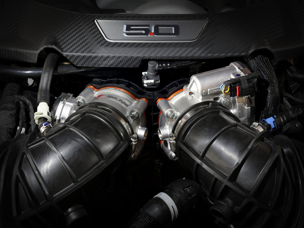 aFe 2024 Ford Mustang GT/ 2024 Ford Mustang Dark Horse V8 5.0L Silver Bullet Throttle Body Spacer aFe AFE46-33026N