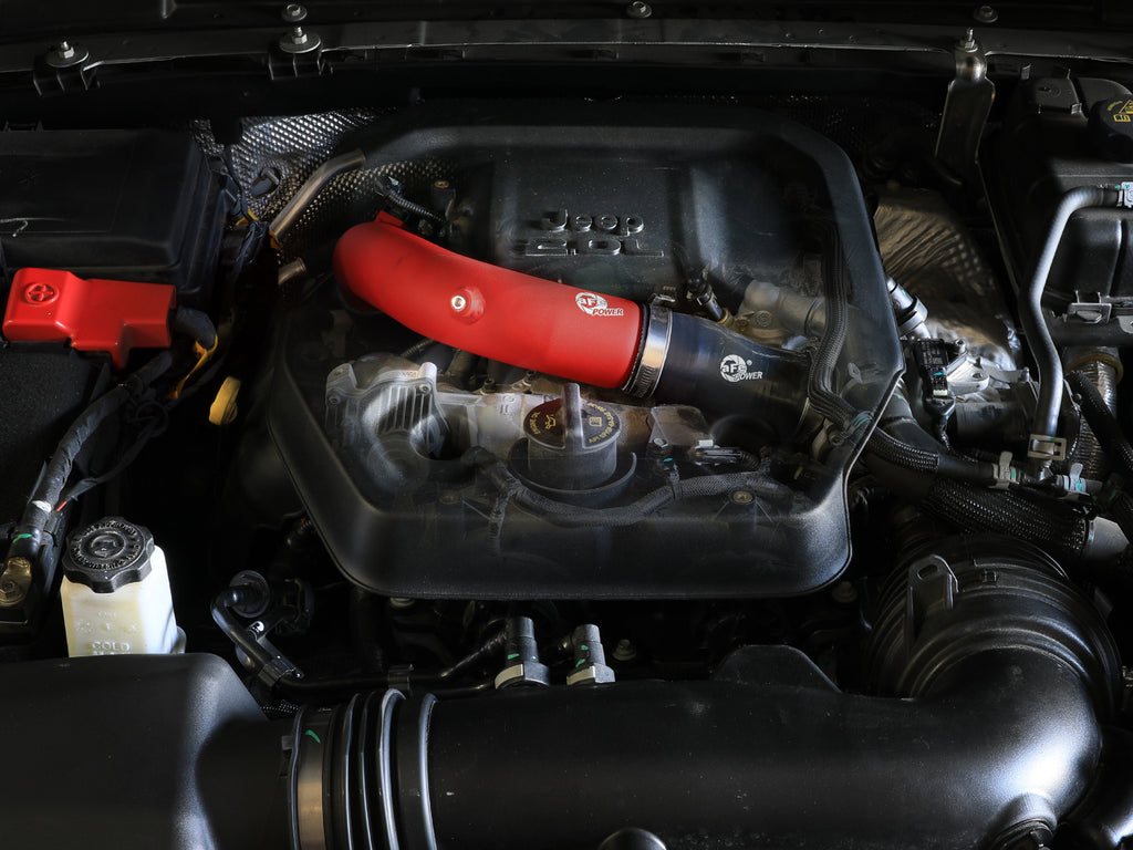 aFe 2024+ Jeep Wrangler JL L4-2.0L (t) BladeRunner 2-1/2in Aluminum Hot Charge Pipe - Red aFe AFE46-20778-R