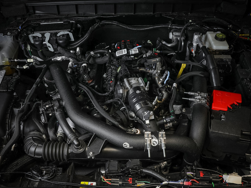 aFe 21-22 Ford Bronco V6-2.7Ltt BladeRunner Alum Hot Charge Pipe - Black aFe AFE46-20588-B