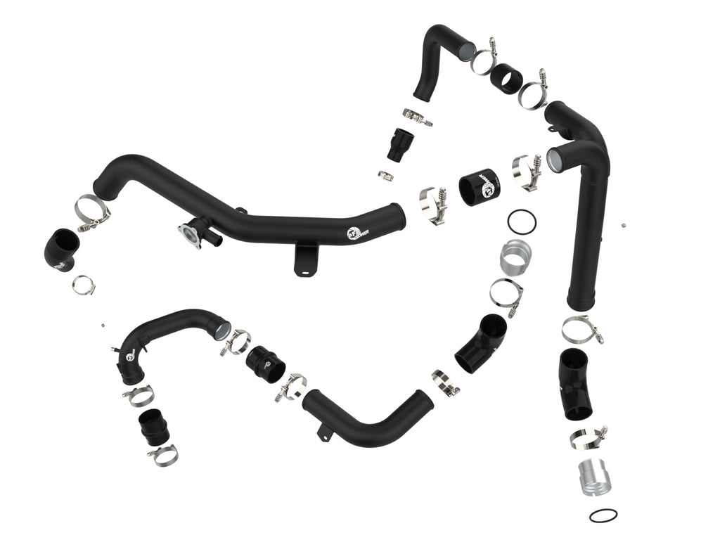 aFe 21-23 Ford Bronco V6-2.7Ltt BladeRunner Alum Hot &amp; Cold Charge Pipe Kit - Black aFe AFE46-20584-B