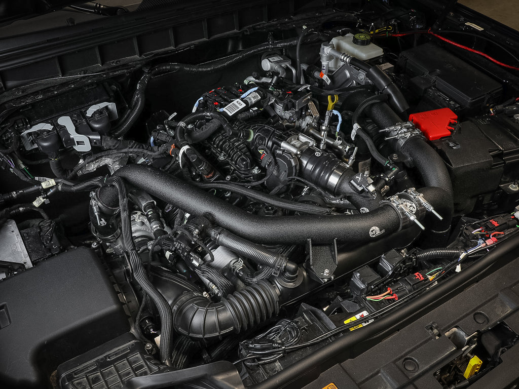 aFe 21-23 Ford Bronco V6-2.7Ltt BladeRunner Alum Hot &amp; Cold Charge Pipe Kit - Black aFe AFE46-20584-B