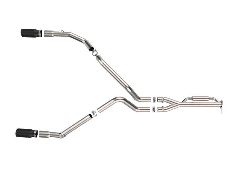 aFe 21-24 Ford F-150 Vulcan Series 3 IN to 3-1/2 IN Stainless Steel Cat-Back Exhaust System - Black aFe AFE49-33151-B