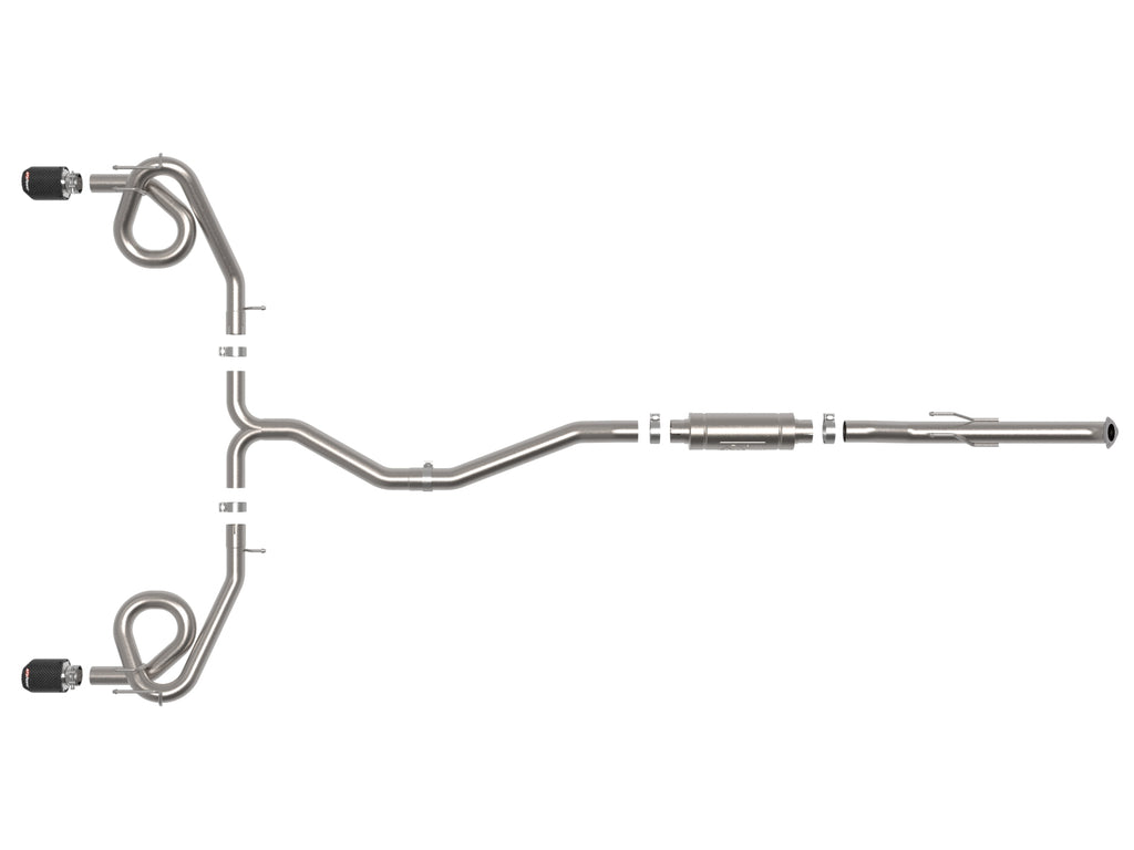 aFe 22-23 Honda Civic Si L4 1.5L (t) Takeda 2.5in to 3in 304 SS Cat-Back Exhaust w/Carbon Fiber Tips aFe AFE49-36630-C