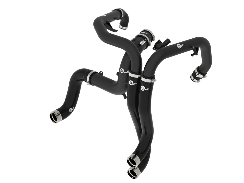 aFe 22-24 Ford Bronco Raptor V6-3.0L BladeRunner Aluminum Hot and Cold Charge Pipe Kit - Black aFe AFE46-20754-B