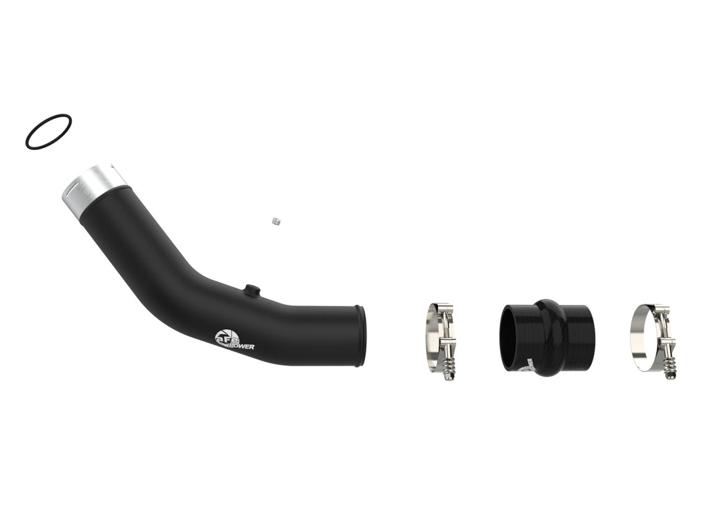 aFe 23-24 Ford Diesel Trucks V8-6.7L (td) BladeRunner 3in. Aluminum Hot Charge Pipe - Black aFe AFE46-20738-B