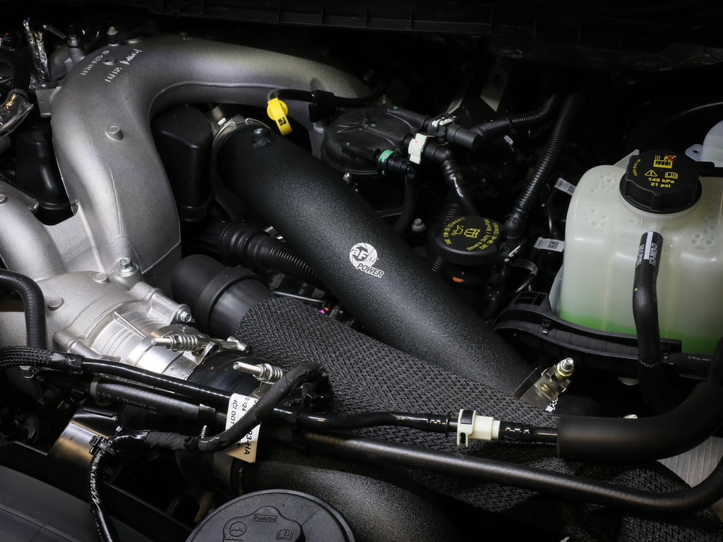 aFe 23-24 Ford Diesel Trucks V8-6.7L (td) BladeRunner 3in. Aluminum Hot Charge Pipe - Black aFe AFE46-20738-B
