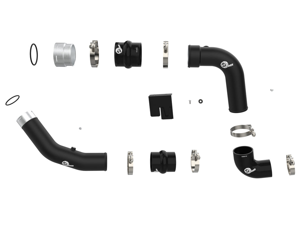 aFe 23-24 Ford Diesel Trucks V8-6.7L (td) BladeRunner Aluminum Hot and Cold Charge Pipe Kit - Black aFe AFE46-20734-B