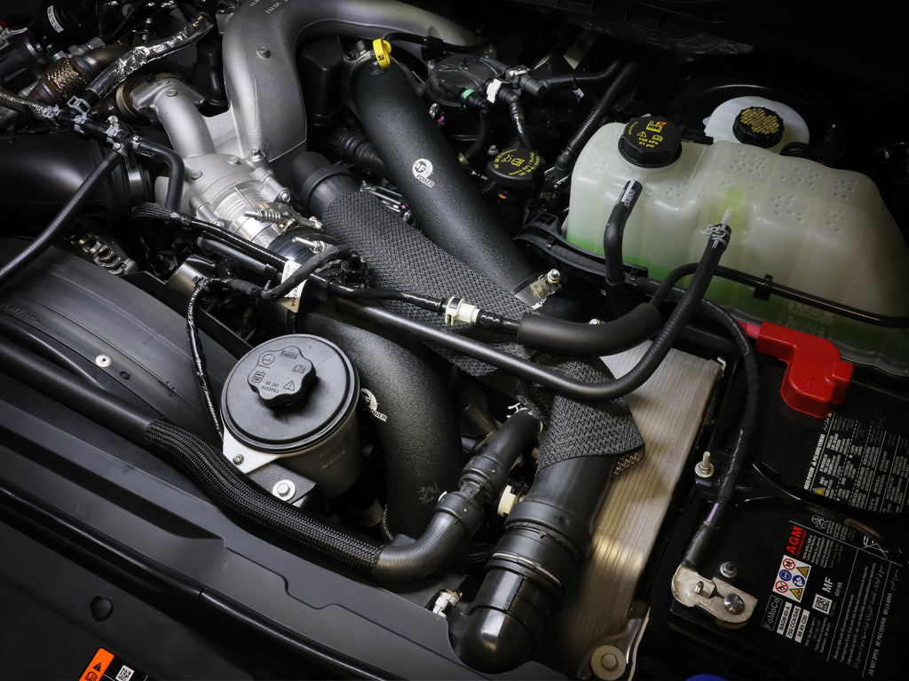 aFe 23-24 Ford Diesel Trucks V8-6.7L (td) BladeRunner Aluminum Hot and Cold Charge Pipe Kit - Black aFe AFE46-20734-B