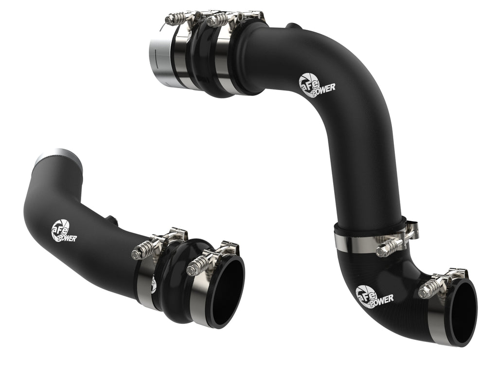 aFe 23-24 Ford Diesel Trucks V8-6.7L (td) BladeRunner Aluminum Hot and Cold Charge Pipe Kit - Black aFe AFE46-20734-B