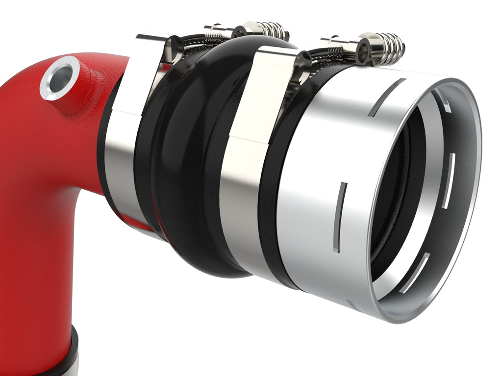 aFe 23-24 Ford Diesel Trucks V8-6.7L (td) BladeRunner Aluminum Hot and Cold Charge Pipe Kit - Red aFe AFE46-20734-R