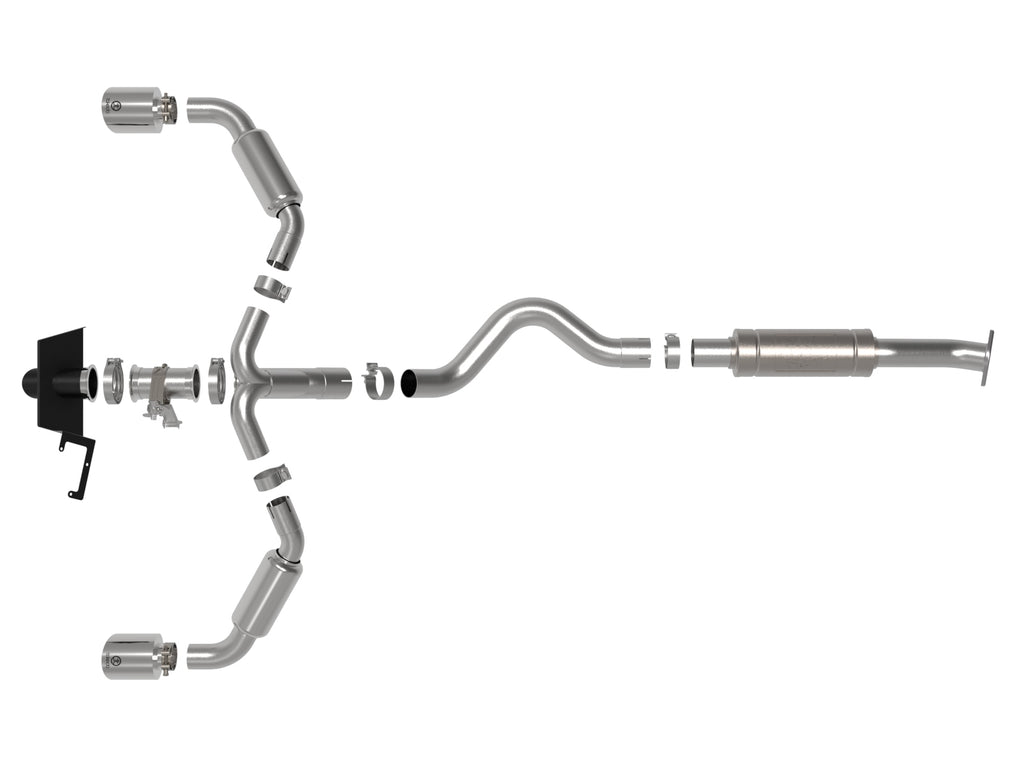 aFe 23-24 Toyota GR Corolla L3 1.6L (t) Gemini XV 3in to 2-1/2in Cat Back Exhaust w/ Polished Tips aFe AFE49-36067-P