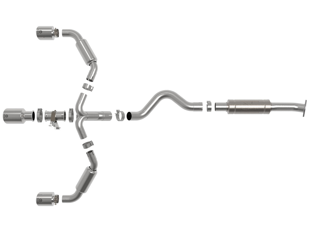 aFe 23-24 Toyota GR Corolla L3 1.6L (t) Gemini XV 3in to 2-1/2in Cat Back Exhaust w/ Polished Tips aFe AFE49-36070-P