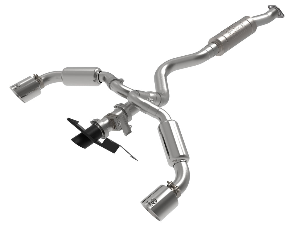 aFe 23-24 Toyota GR Corolla L3 1.6L (t) Gemini XV 3in to 2-1/2in Cat Back Exhaust w/ Polished Tips aFe AFE49-36067-P