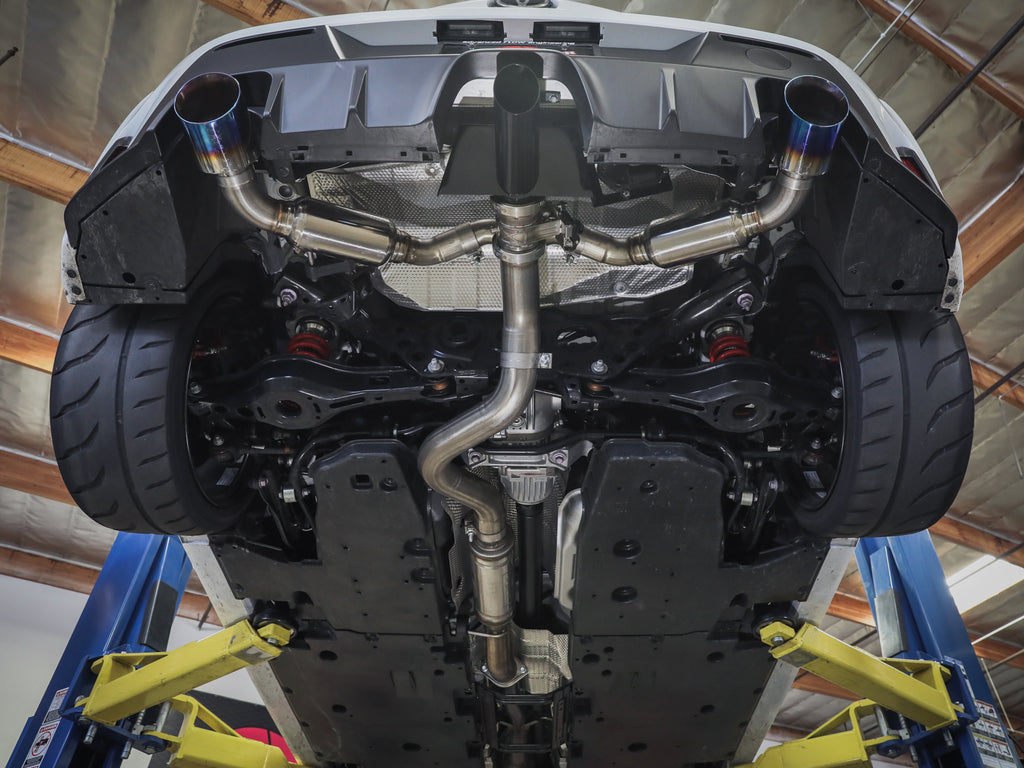 aFe 23-24 Toyota GR Corolla L3 1.6L (t) Gemini XV 3in to 2-1/2in CatBack Exhaust w/Carbon Fiber Tips aFe AFE49-36067-C