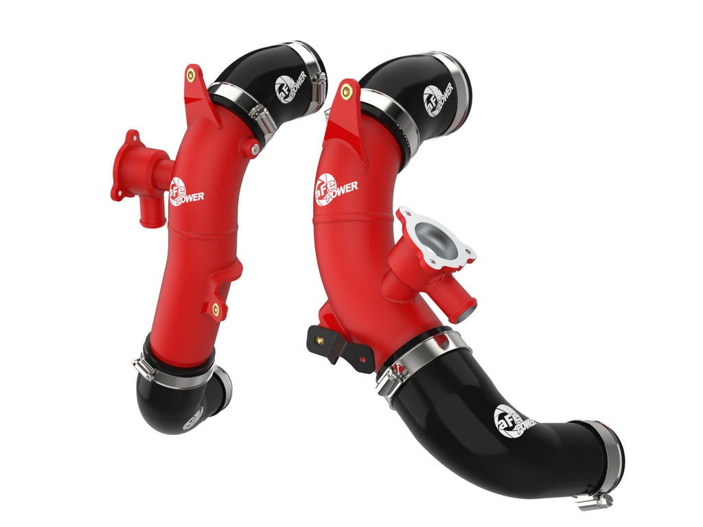 aFe 23-24 Toyota Sequoia V6-3.4L Hybrid BladeRunner 2.5in Aluminum Hot Charge Pipe - Red aFe AFE46-20718-R