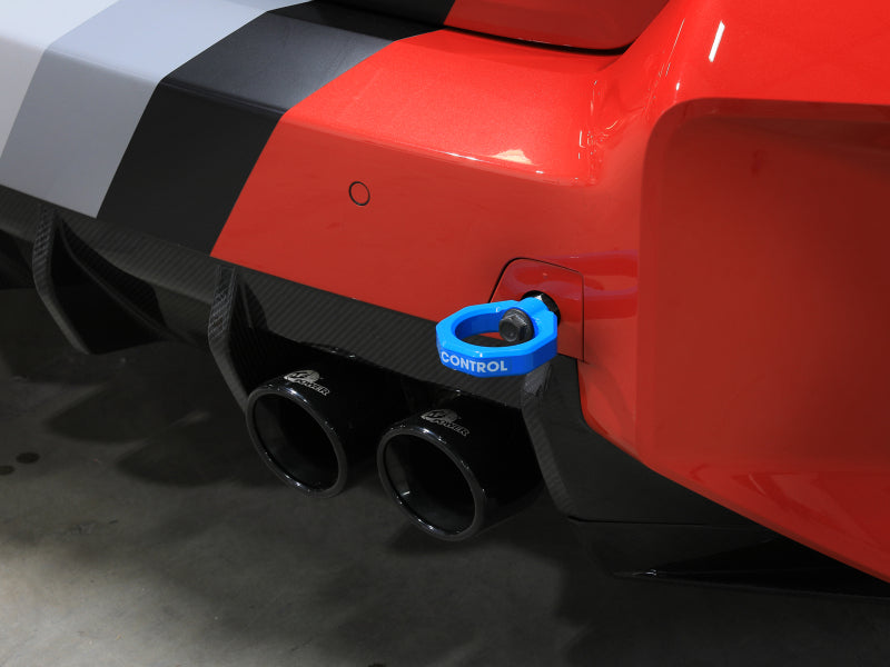 aFe 23-25 BMW M2 (G87) CONTROL Front / Rear Tow Hook - Blue aFe AFE450-502004-L