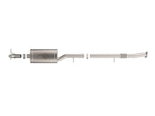 Load image into Gallery viewer, aFe Rock Basher 3-inch stainless cat-back exhaust system, side profile diagram with dual sections