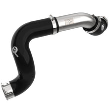 Load image into Gallery viewer, Close-up of aFe mandrel-bent 304 stainless steel charge pipe and SmartSeal clamps