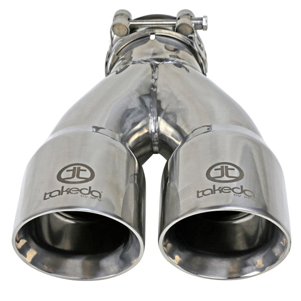 Unmounted polished 304 stainless steel aFe Takeda exhaust tip
