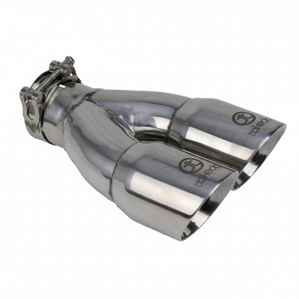 Polished aFe Takeda exhaust tip product view