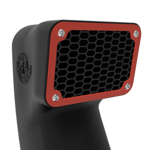 Orange aluminum bezel on aFe POWER D.A.S Snorkel for Jeep Gladiator Mojave

