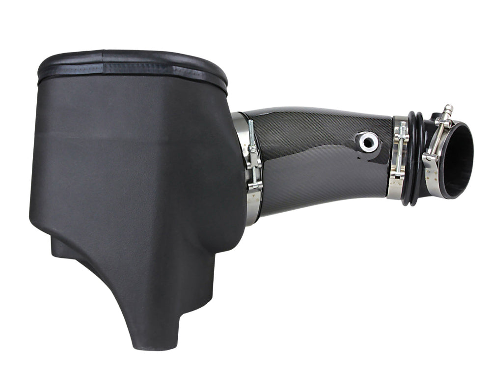 Auxiliary air inlet and filter minder window on aFe 57-10002R Trackhawk carbon intake