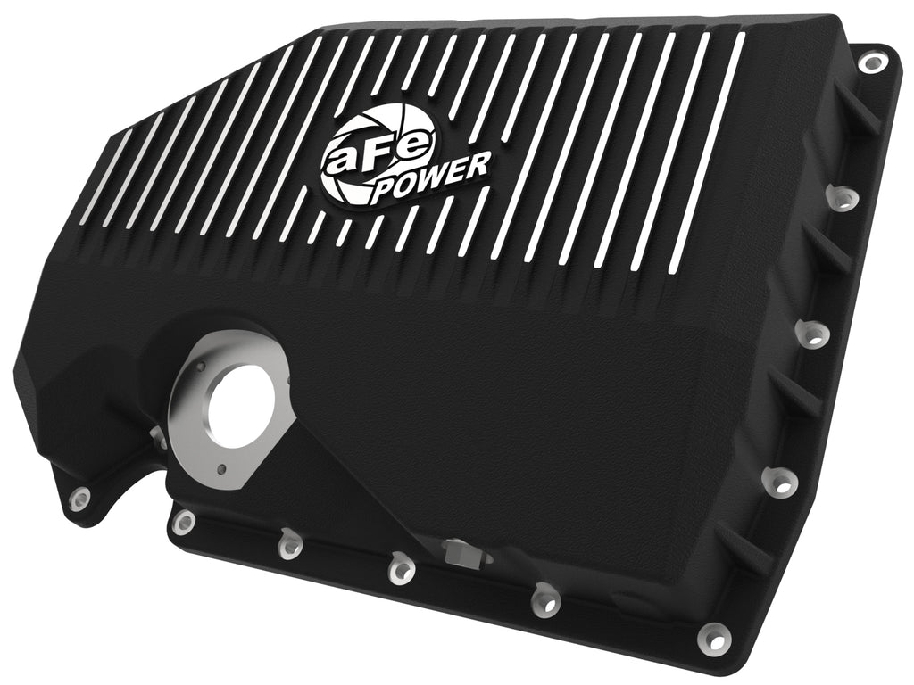 aFe 05-19 VW 1.8L/2.0L w/ Oil Sensor Engine Oil Pan Black POWER Street Series w/ Machined Fins - aFe 46-71210B