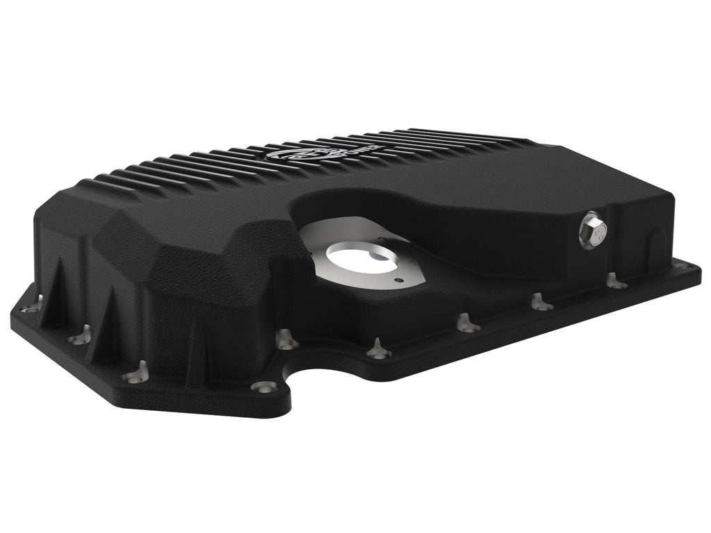 aFe 05-19 VW 1.8L/2.0L w/ Oil Sensor Engine Oil Pan Black POWER Street Series w/ Machined Fins - aFe 46-71210B
