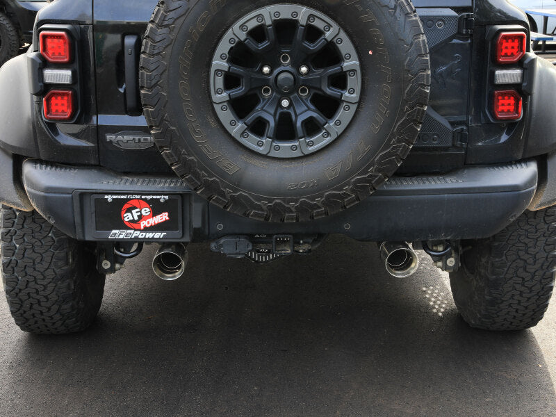 aFe 22-26 Ford Bronco V6 3.0L (tt) Vulcan Series 3in 304SS Cat-Back Exhaust System w/ Polished Tips - aFe 49-33154-P