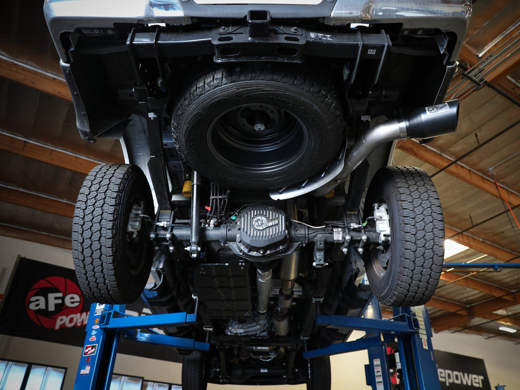 aFe Apollo GT Series 3-1/2in 409 SS Axle-Back Exhaust 17-20 Ford F-250/F-350 6.2/7.3L w/ Black Tips aFe AFE49-43116-B