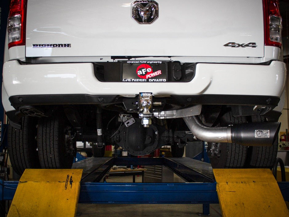 aFe ATLAS 5in Alum Steel DPF-Back Exhaust System w/Black Tip 19-20 Ram Diesel Trucks L6-6.7L (td) aFe AFE49-02075-B