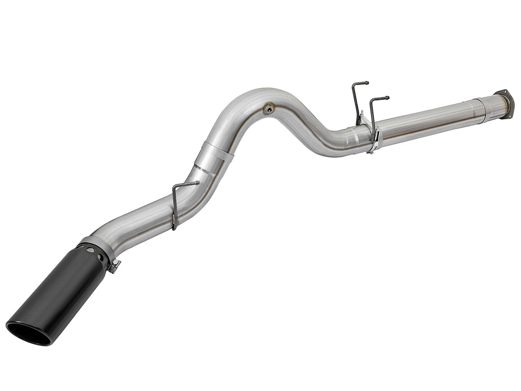 aFe ATLAS 5in DPF-Back Alum Steel Exhaust System w/Black Tip 2017 Ford Diesel Trucks V8-6.7L (td) aFe AFE49-03090-B