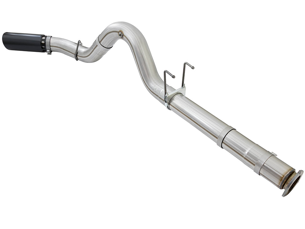 aFe ATLAS 5in DPF-Back Alum Steel Exhaust System w/Black Tip 2017 Ford Diesel Trucks V8-6.7L (td) aFe AFE49-03090-B