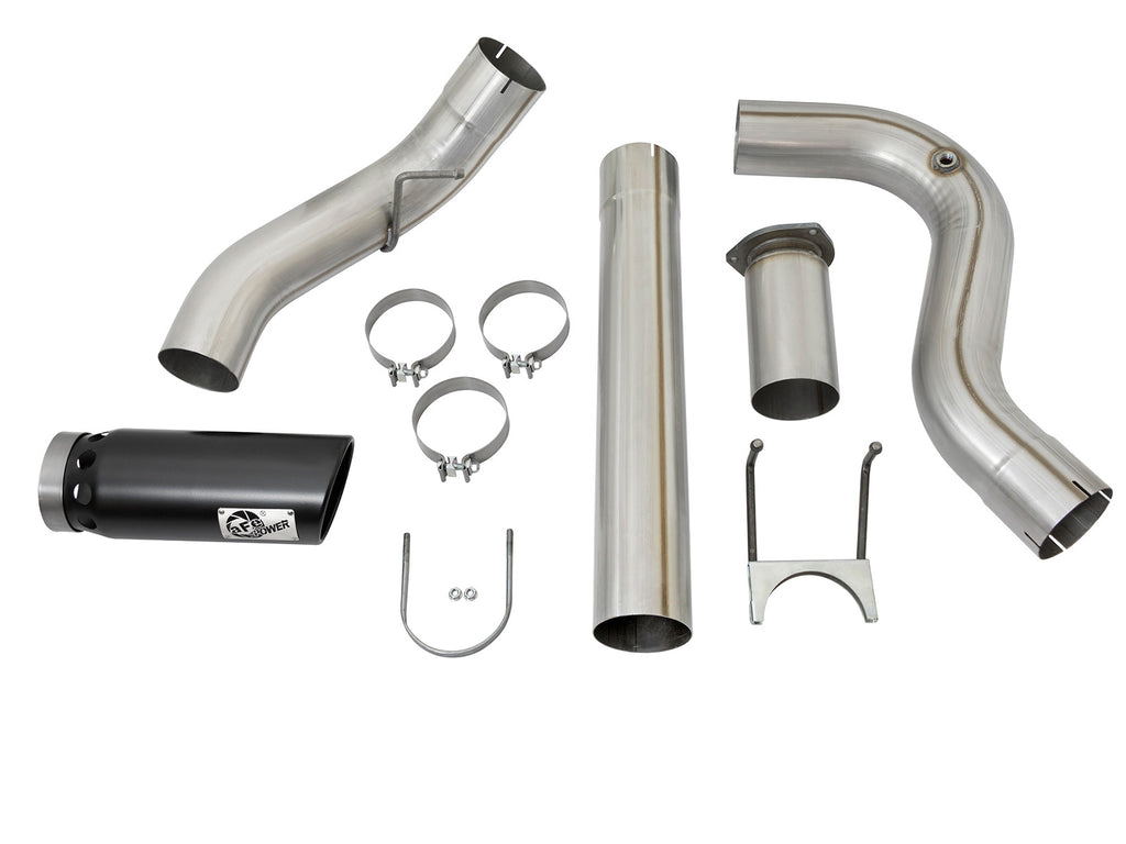 aFe ATLAS 5in DPF-Back Alum Steel Exhaust System w/Black Tip 2017 Ford Diesel Trucks V8-6.7L (td) aFe AFE49-03090-B