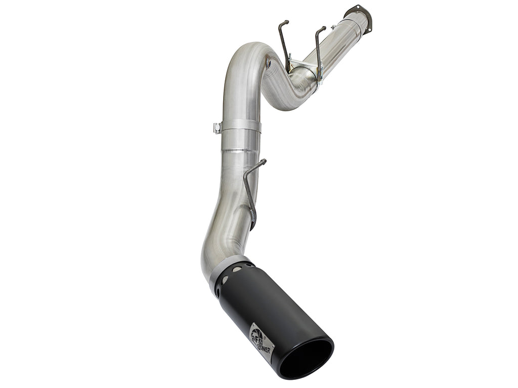 aFe ATLAS 5in DPF-Back Alum Steel Exhaust System w/Black Tip 2017 Ford Diesel Trucks V8-6.7L (td) aFe AFE49-03090-B