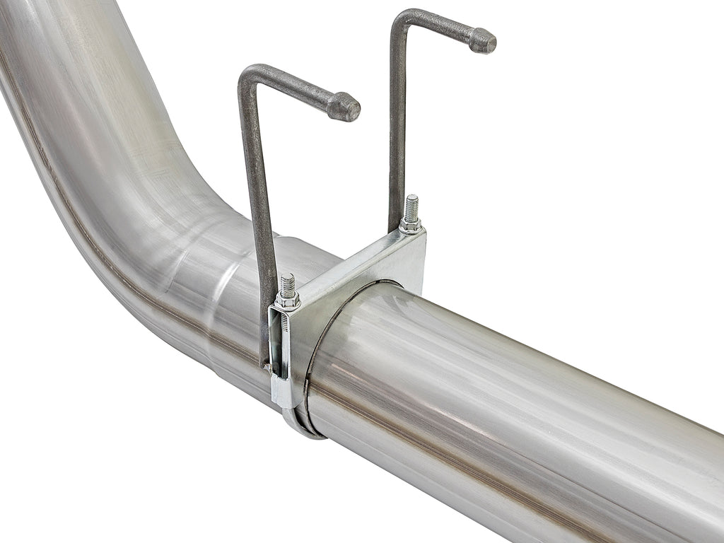 aFe ATLAS 5in DPF-Back Alum Steel Exhaust System w/Polished Tip 2017 Ford Diesel Trucks V8-6.7L (td) aFe AFE49-03090-P