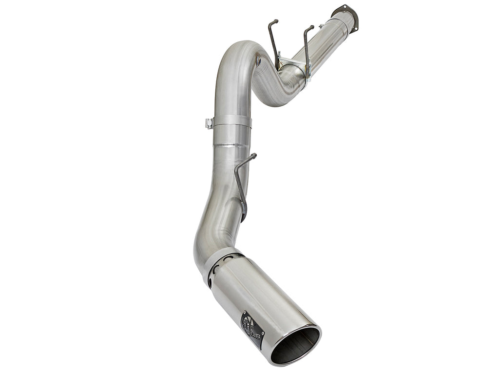aFe ATLAS 5in DPF-Back Alum Steel Exhaust System w/Polished Tip 2017 Ford Diesel Trucks V8-6.7L (td) aFe AFE49-03090-P