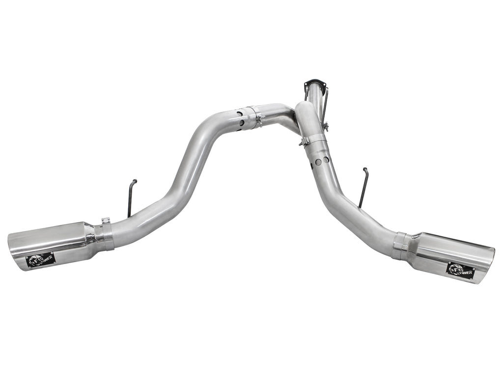 aFe Atlas Exhaust 4in DPF-Back Exhaust Aluminized Steel Polished Tip 11-14 ford Diesel Truck V8-6.7L aFe AFE49-03065-P